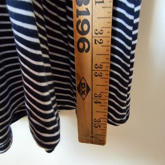 EUC ABERCROMBIE & FITCH STRIPED COLD SHOULDER TANK SHORT DRESS BELL SLEEVES SZ M - Picture 11 of 12